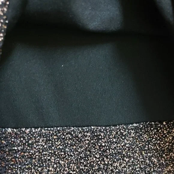 Everly M Black with Metallic Sparkle Layered Look Sleeveless Dress - Picture 8 of 11